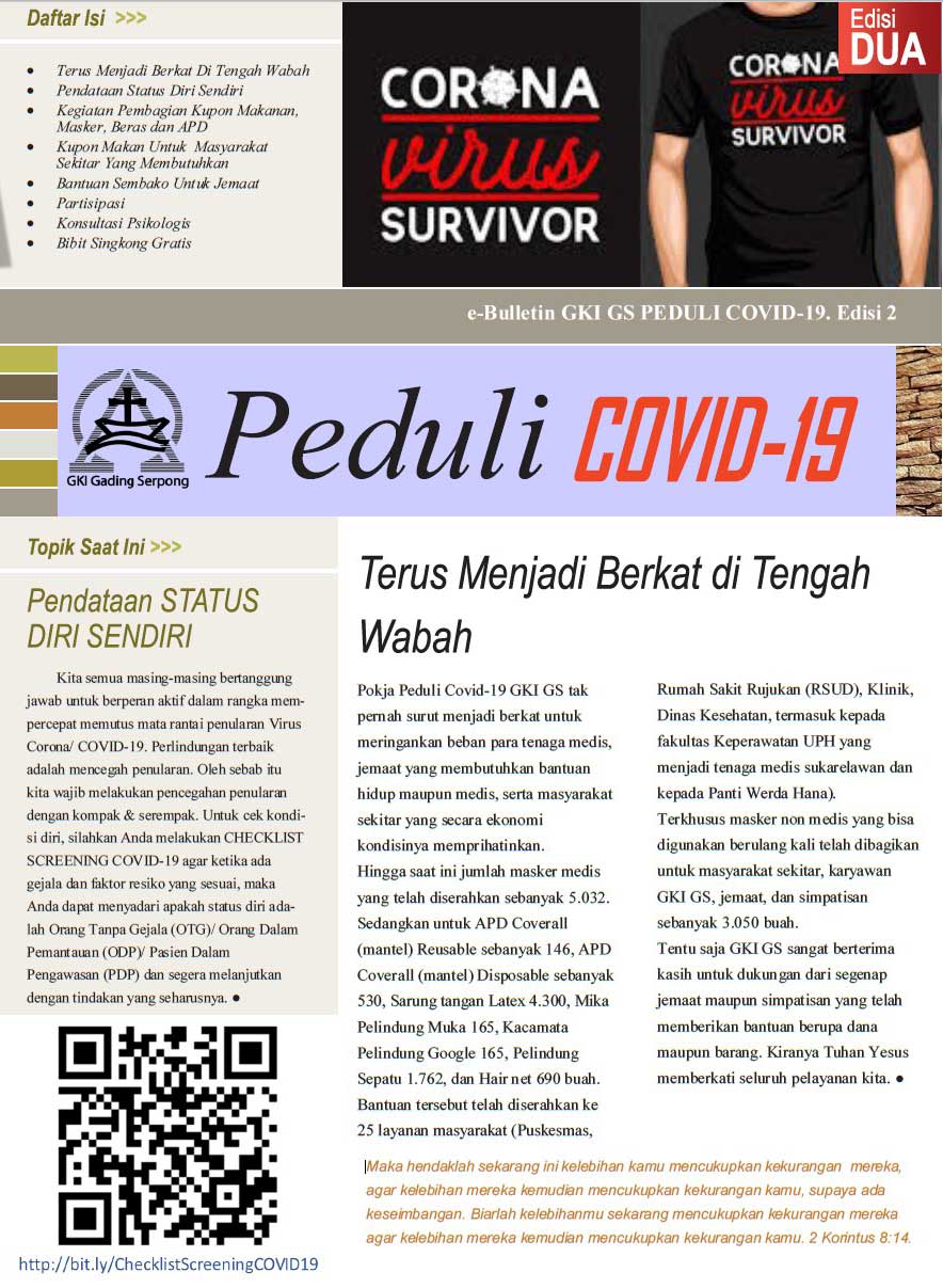 e-Bulletin GKI Gading Serpong PEDULI COVID-19 Edisi 2