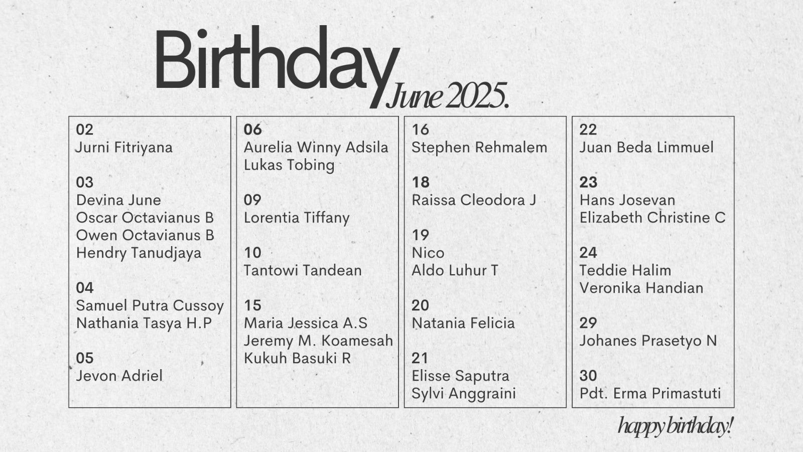 [JUNE BIRTHDAY]