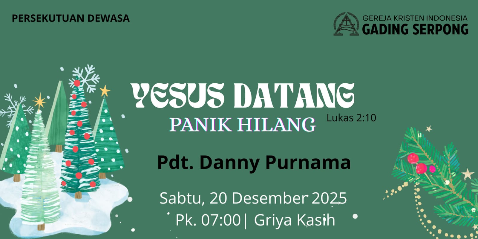 Persekutuan Dewasa (Sabtu) | 20 Desember 2025