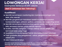 Info Lowongan Kerja | Staf IT STFT Jakarta