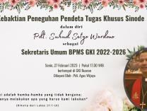 Kebaktian Peneguhan Pendeta Tugas Khusus Sinode | Pdt. Suhud Setyo | 27 Februari 2023