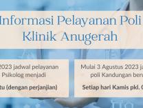 Informasi Pelayanan Poli Klinik Anugerah Agustus 2023