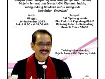 Kebaktian Emeritasi Pdt. Suryadi Niman (GKI Cipinang Indah) Sabtu, 30 September 2023
