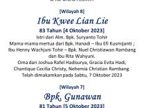 Berita Dukacita 8 Oktober 2023