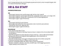 Info Lowongan Kerja | HR & GA Staff PPK Tabitha